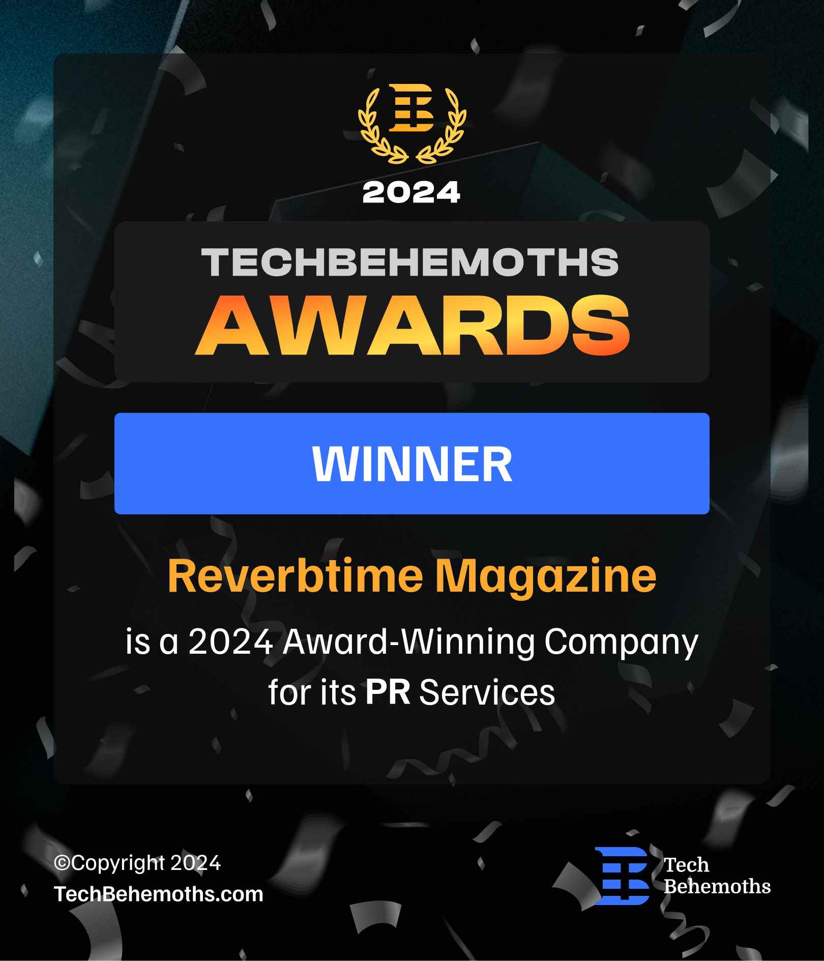 Reverbtime Magazine PR Services Award 2024