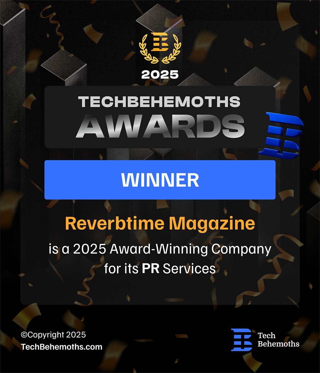 Reverbtime Magazine PR Services Award 2025