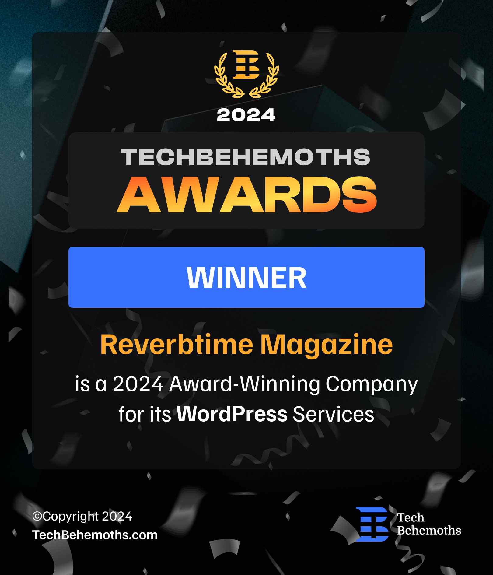 Reverbtime Magazine WordPress Services Award 2024